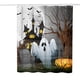 thumbnail image 1 of Juego de decoración de cortina fantasma y cortina de ducha Fiudx tela a prueba de agua, 1 of 7