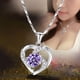 thumbnail image 4 of Collar para mujer, joyería para mujer, collar con colgante de corazón de clavícula de cristal eterno para mujer, pendientes para mujer, 4 of 4