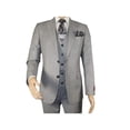 thumbnail image 4 of Men Suit BERLUSCONI Turkey 100% Italian Wool Super 180's 3pc Vested #Ber10 Gray, 4 of 9