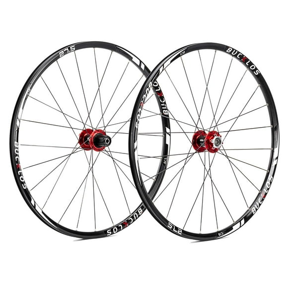 BUCKLOS ã€US Stock 26/27.5/29" Mountain Bike Wheelset, Carbon Hub MTB Wheels Quick Release Disc Brakes, 24H Low-Resistant Flat Spokes Bike Wheel fit 7-11 Speed Cassette MTB Wheelset