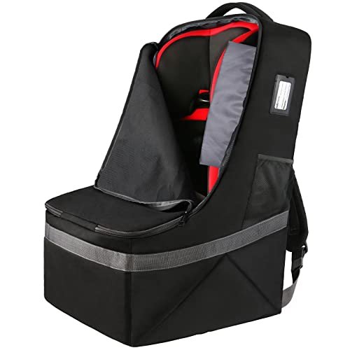 Bolso acolchado viaje coche, mochila grande asiento, bolsa control en puerta aeropuerto, bolsa portadora asiento coche, bolso viaje asiento infantil con correa acolchada, funda asiento coche, negro