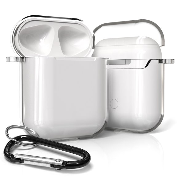 Beyond Cell Transparent Clear Case Cover Shock Proof Compatible With Apple Airpods Charging Case Protection Gen 1 & Gen 2 Includes Keychain - Clear