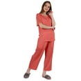 thumbnail image 2 of Inkmeso Short Sleeve Nightwear Pajama Set For Women Henley T-Shirt & Pajama Sleepwear Set, 2 of 7