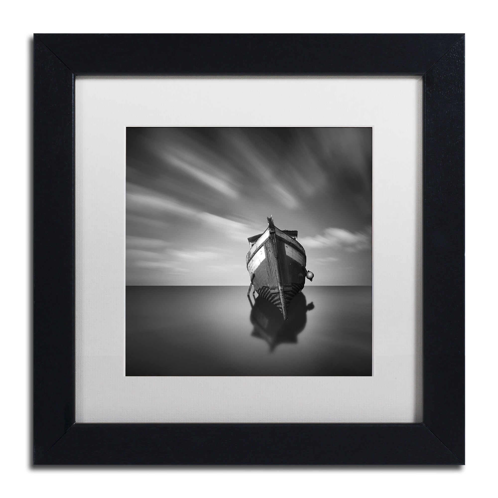 Trademark Fine Art "My Boat IV" Canvas Art by Moises Levy White Matte, Black Frame