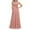 Pink, variant on Aboser Elegant Prom Dresses for Women Lace Maxi Dress Formal Wedding Guest Dresses Casual V Neck Cocktail Dress Flowy Cap Sleeve Party Gowns Dresses