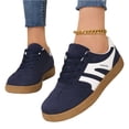 thumbnail image 3 of LTTVQM Women's Fashion Sneakers Trendy Classic Comfortable Lace-up Shoes-Gum Sole Platform Shoes Casual Retro Non Slip Tennis Work Sneakers Blue 37(US-6.5), 3 of 5