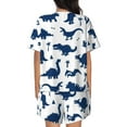 thumbnail image 6 of Susaid Cute Cartoon Dinosaurs Print Women's Pajama Set, Button-Up Sleepwear with Elastic Waist Shorts, Perfect for Lounging, Yoga, Beach, and Casual Wear-4X-Large, 6 of 7