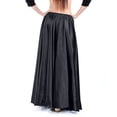 thumbnail image 4 of PNTUTB Women's Solid Color Flowing Elastic Waist Pleated Drapey Wide Hem Comfortable Ankle Length Skirt, 4 of 6