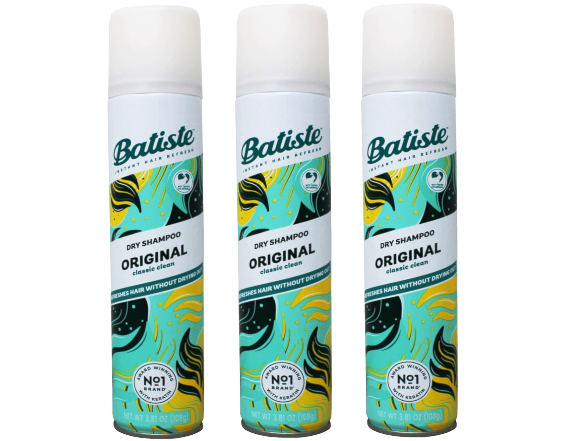 Batiste Original Cleansing Dry Shampoo with Rice Starch, Citrus and Bergamot, 3.81 oz (3 Pack)