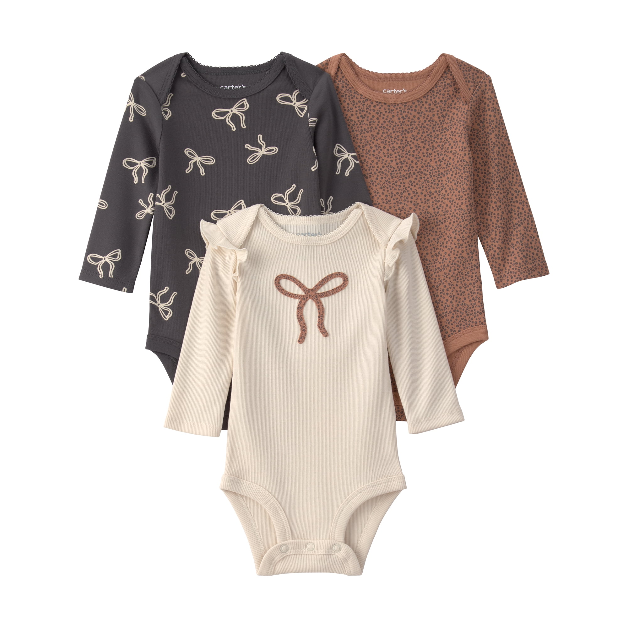 Carter's Child of Mine Baby Bodysuits, 3-Pack, Sizes Preemie-18 Months