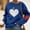 Navy, variant on SYMOID Womens Loose Sequin Heart Crewneck Sweatshirt - 100% Polyester Pullover with Red Heart Elbow Patches, Dark Gray, Sizes S-XXL,Size S