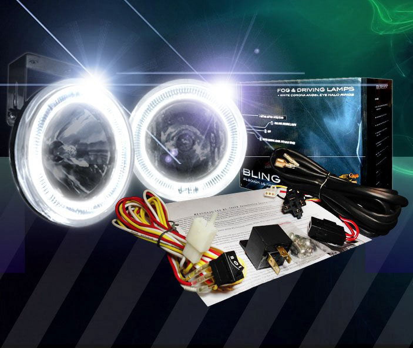 For Halo Fog Lights Kit for 2011 2012 2013 2014 Dodge Charger - Walmart.com
