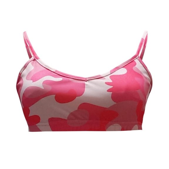 Womens Bras Printed Spaghetti Strap Wireless Home Daily Sports Bra Plus Size Push Up Bras for Women