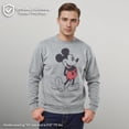 thumbnail image 2 of Men's Mickey & Friends Distressed Mickey Mouse Pose Sweatshirt Athletic Heather X Large, 2 of 9