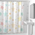 thumbnail image 4 of Star Colorful Fabric Shower Curtain Spot Line Washable Shower Curtains for Bathroom, Waterproof Bath Curtain with Hooks Home Decor 72x72in, 4 of 8