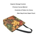 thumbnail image 3 of FORMRS Womens Canvas Tote Bag with Zipper Inner Pocket Shoulder Handbag, Colorful Autumn Leaves, 3 of 7