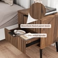 thumbnail image 3 of JOMEED Solid Wood Nightstand with 2 Fluted Drawers & Adjustable Shelf, Multi-Use Bedside Table, Nightstands Set of 2 for Bedroom, 15.74" D x 17.71" W x 21.65" H, Walnut, 3 of 6