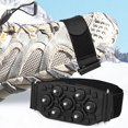 thumbnail image 5 of Jkung 1 Pair Ice Cleats 7 Spikes Adjustable Fastener Tape Portable Anti-slip Winter Outdoor Climbing Hiking Shoes Boots Ice Snow Grips Crampons Gripper, 5 of 7