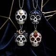 thumbnail image 5 of 4 Pcs Day of the Dead Sugar Skull Hanging Ornaments 3.15 Inch Acrylic Decoration with Bead Chains Halloween and Dia de los Muertos Decor for Door and Tree, 5 of 6