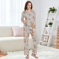 thumbnail image 4 of FORMRS Womens Pajama Set Long Sleeve Top and Pants with Pockets Soft Comfy Lounge Sleepwear, Sizes S-2XL, Cartoon Bear, 4 of 7
