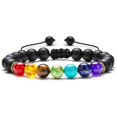 thumbnail image 1 of ShiYe toys store Pulsera de chakra con cuentas de roca de lava, cuerda trenzada, pulsera de yoga de piedra natural, 1 of 5