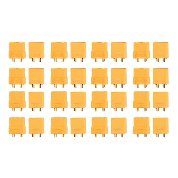 CIMAXIC 8 Pairs Male Female XT90 Connector Battery T Plugs for Model Airplane (Yellow),0.98"X0.83"X0.39"
