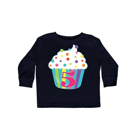 

Inktastic 5th Birthday cupcake Gift Toddler Boy or Toddler Girl Long Sleeve T-Shirt