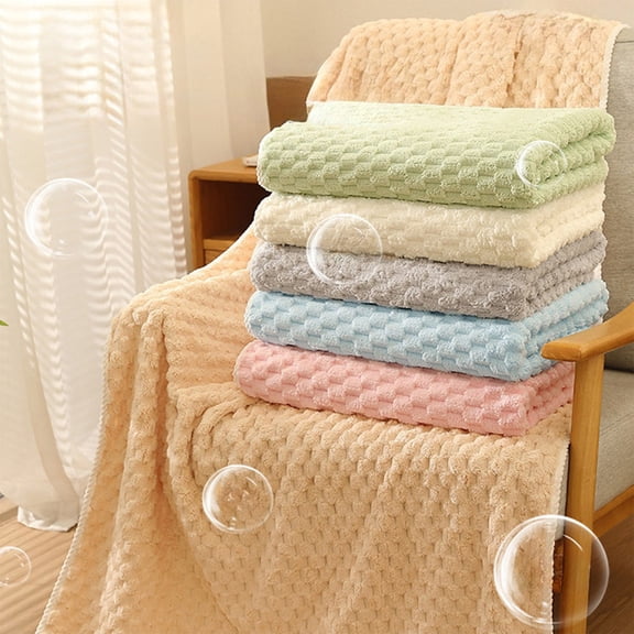 Bath Towel Fleece, Extra Large and Thick Absorbent Bath Sheet for Adults, Quick Drying Velvet Soft Shower Towel with Hygienic Easy Clean Fabric, Topliu