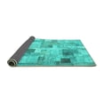 thumbnail image 2 of Ahgly Company Indoor Square Patchwork Turquoise Blue Transitional Area Rugs, 7' Square, 2 of 4