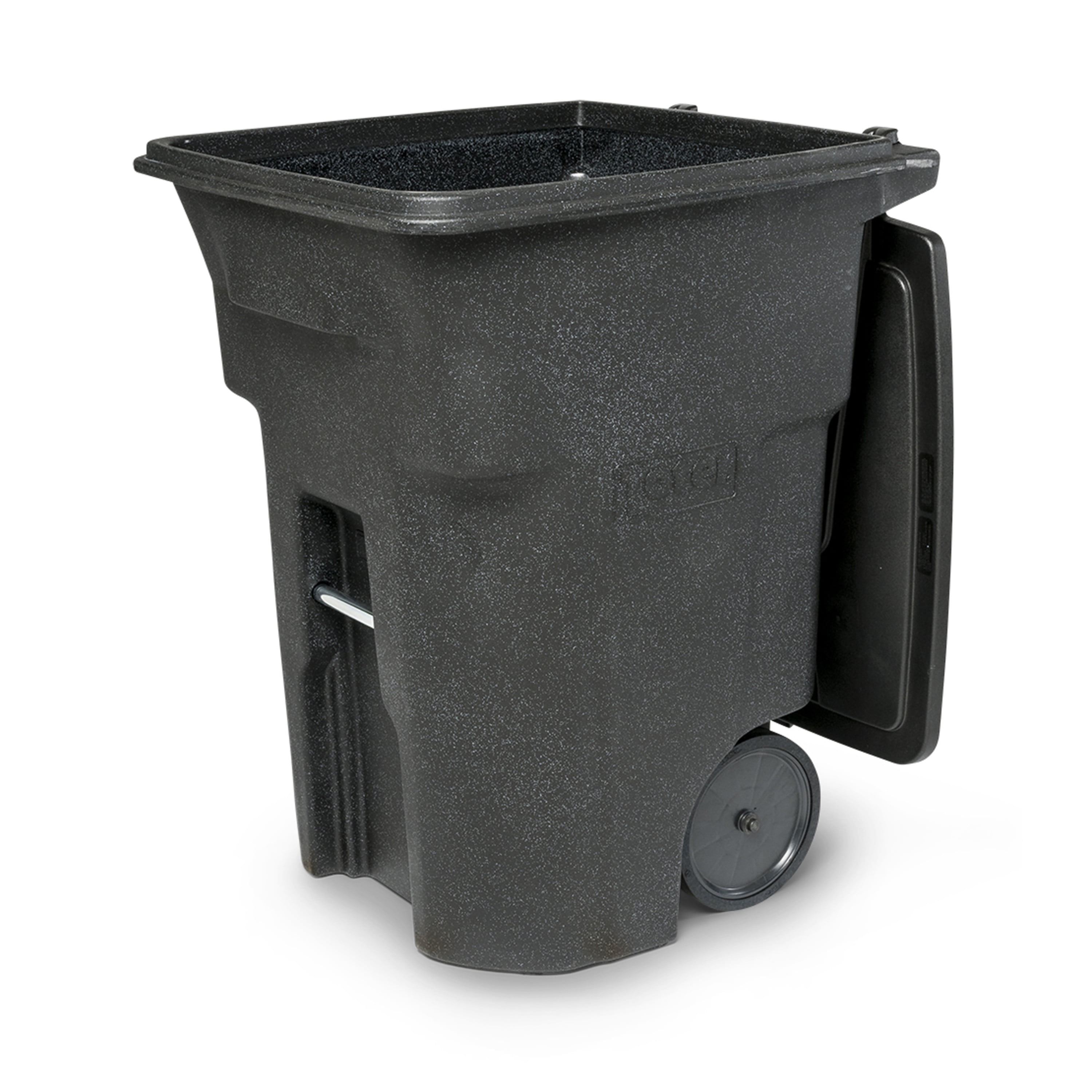 Toter 96 Gal. Trash Can Blackstone with Quiet Wheels and Lid