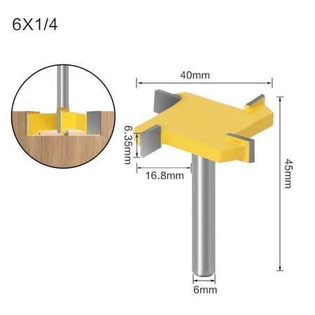 

QXKE 6mm Shank Flush Trim Router Bit Straight Edge Slotting Milling Cutter for Wood