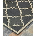 thumbnail image 2 of 6'7" x 9'7" Contemporary Geometric Trellis, Charcoal Indoor & Outdoor Rug - 1095, 2 of 2