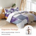 thumbnail image 7 of Abstract Purple Bedding Duvet Cover Set King Size 4 Pieces Gray Mottled Graffiti Color Block Modern Art Bedding Set with Zipper Closure, 1 Comforter Cover 92x106 Inches 1 Flat Sheet & 2 Pillow Cases, 7 of 7