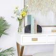 thumbnail image 2 of CosmoLiving by Cosmopolitan 4" Geometric Black Marble Bookends with Gold Inlay (Set of 2), 2 of 8
