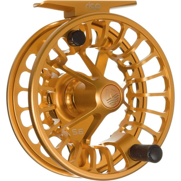 Redington Rise Powerful Solid Ambidextrous Angler 5/6 Fly Fishing Reel,  Amber 