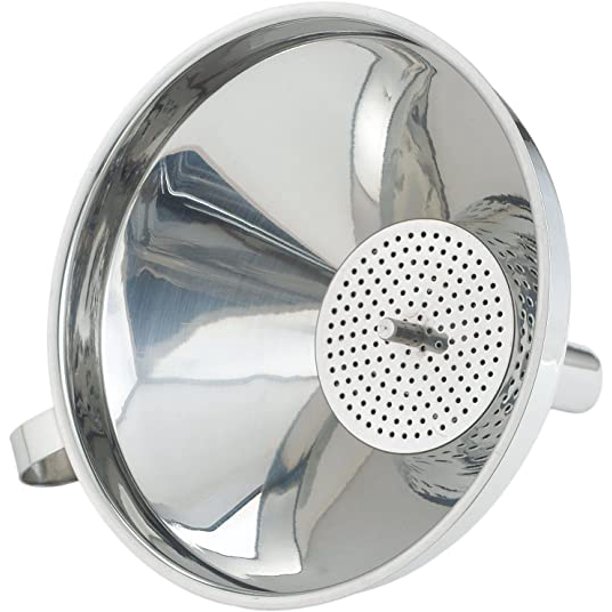 HIC 18/8 Stainless Steel Canning Funnel with Removable Strainer, 4Inch