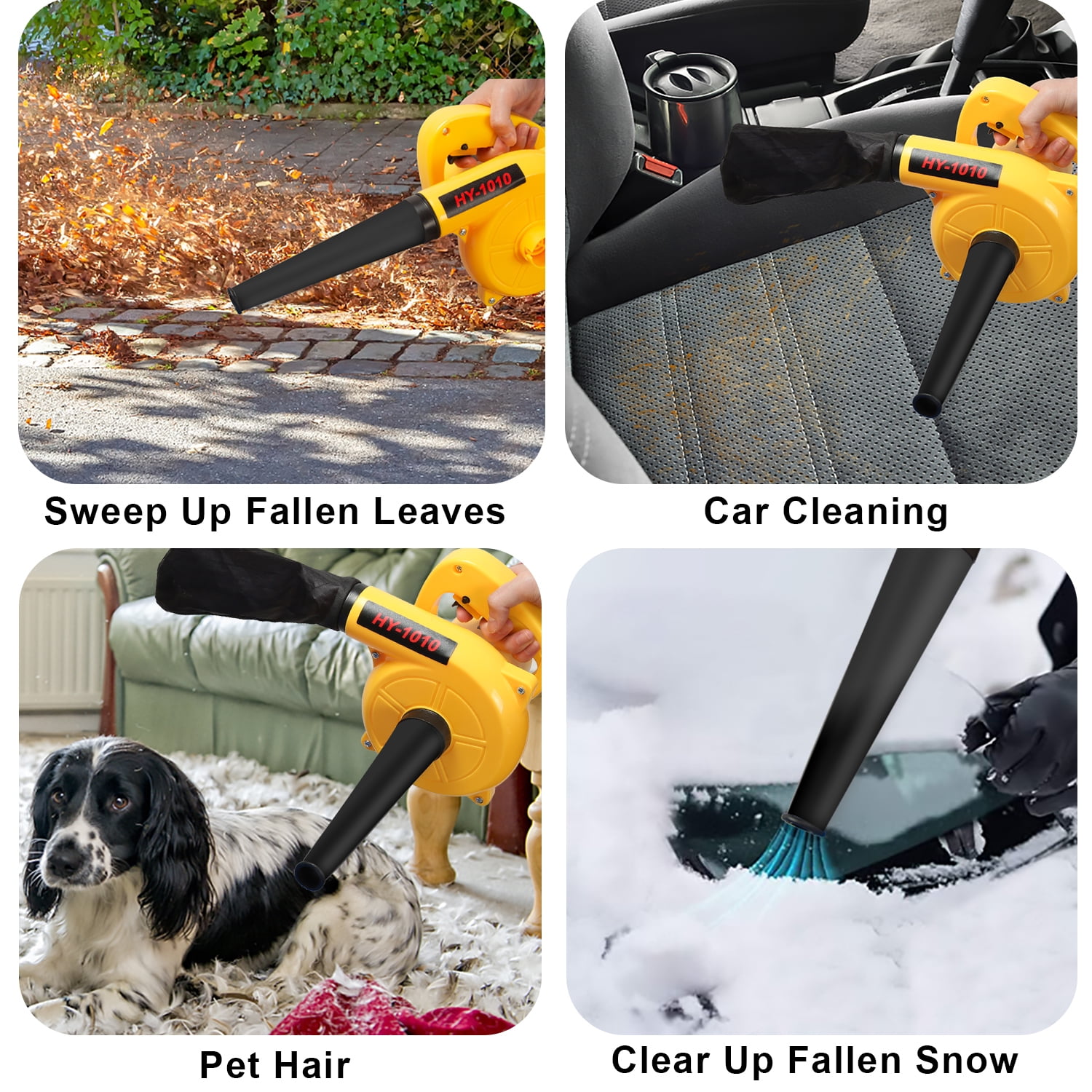 Abeden Portable Electric Leaf Blower,2 in 1 All-Purpose Lightweight Sweeper/Vacuum,Yellow