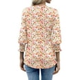 thumbnail image 4 of Fantaslook 3/4 Sleeve Womens Tops Dressy Casual Blouses V Neck Work Shirts Trendy Tops with Smocked Cuffs, 4 of 7