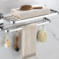 thumbnail image 1 of PNNJI Bathroom Storage and Organization, Towel Rack Stainless Steel Bath Towel Rack Bathroom Shelf Toilet Bathroom Wall Mounted Bathroom Accessories, Silver-J, 1 of 6