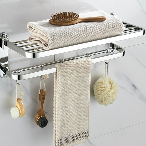 Rack de toalla de acero inoxidable, estante de baño, para baño, montado en pared, accesorios de baño, diseño moderno, para hogar, organizador de toallas, accesorios de cerámica, para cocina Blahzhy