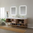 thumbnail image 5 of Vinnova Alistair 72" White Grain Stone Top with Mirror in North American Oak, 5 of 10