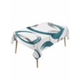 thumbnail image 2 of Turquoise Grey Tablecloth Rectangle Table Cloth 60x120, Waterproof Tablecloth Outdoor Table Cloth, Geometric Circle Modern Abstract Simple Art Washable Table Cover for Kitchen Dinning Party, 2 of 8