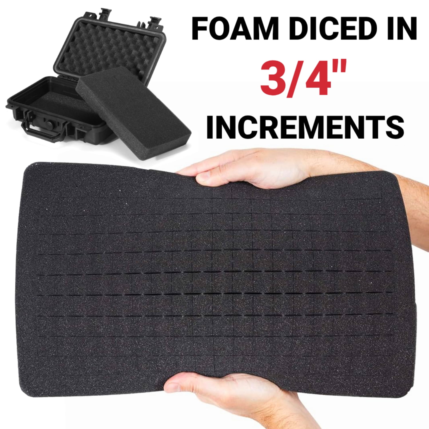Gun Case,Blacksmith Hard Shell Pistol Case Gun Safe with DIY Customizable Pre-cut Foam Insert,Range Travel Case for Handgun and Pistol,Black