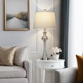 thumbnail image 2 of Cinkeda Single Table Lamp for Bedroom Living Room 28.75" Modern Silver 3 Way Dimmable Touch Control Nightstand Bedside Lamp with USB C+A Ports AC Outlet, 2 of 7