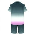 thumbnail image 5 of SDNall Summer Pajamas Men Casual Elegance: Men's Button-Down Collar Pajama Set with Silky Soft Shorts (Navy,Sizes：S-XXL), 5 of 9