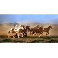 thumbnail image 2 of Drost, David 24x14 Gold Ornate Wood Framed with Double Matting Museum Art Print Titled - The Chase VI, 2 of 4