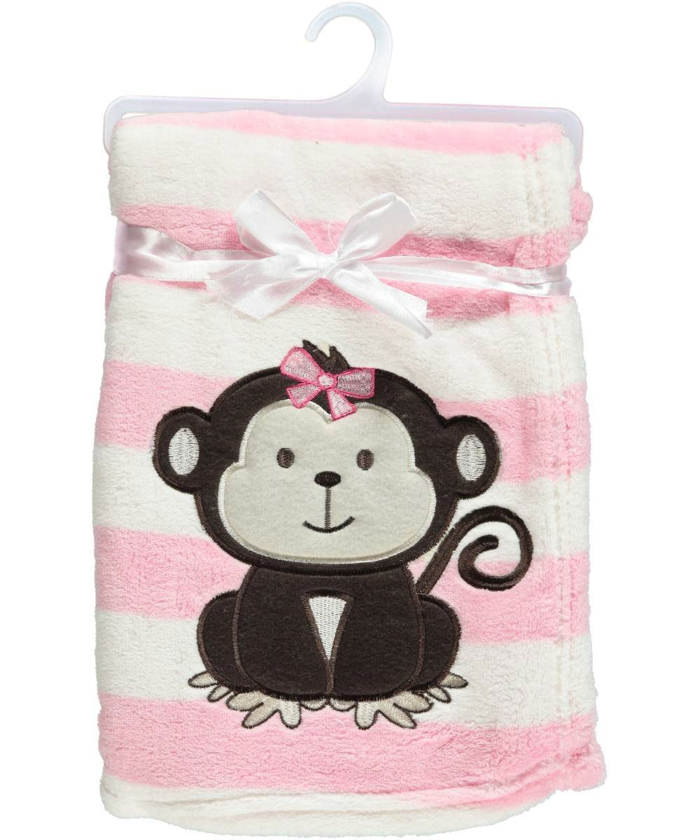 Baby Gear Plush Boa Ultra Soft Baby Girls Blanket 30 x 40  Donuts Pink 