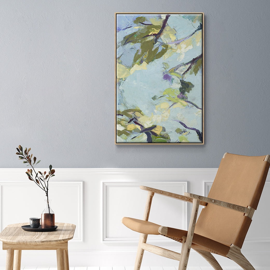 Aqua Sky Framed Premium Gallery Wrapped Canvas - Ready to Hang - 17 x 25 - Natural Wood Floating Frame