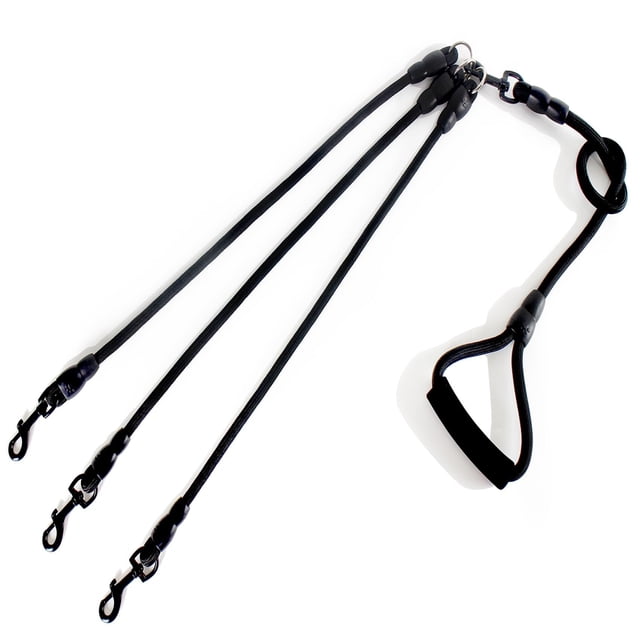 3 en 1 Correa para Perro de Nailon Duradera con Mango Acolchado, Giro de 360°, Cuerda de Escalada extraíble, Cuerda de tracción para Mascotas Medianas y Grandes, Color Negro