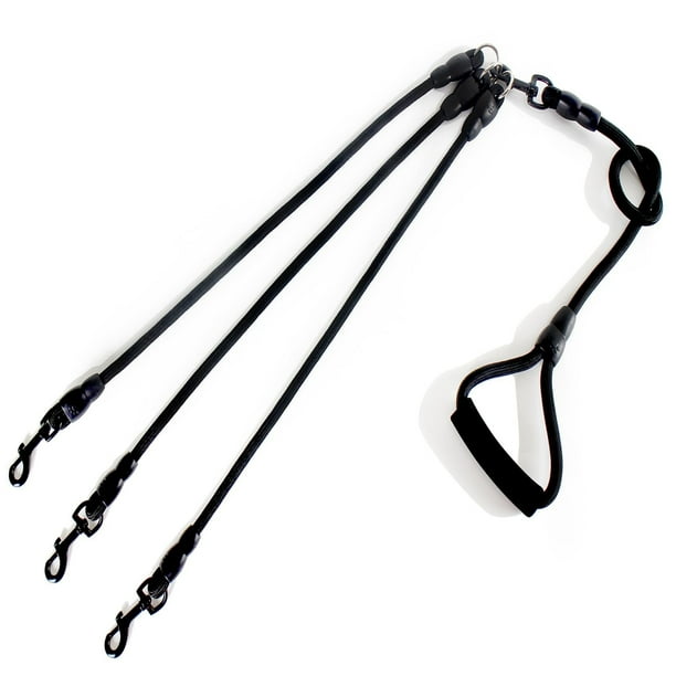 3 en 1 Correa para Perro de Nailon Duradera con Mango Acolchado, Giro de 360°, Cuerda de Escalada extraíble, Cuerda de tracción para Mascotas Medianas y Grandes, Color Negro
